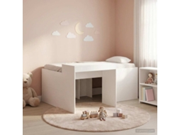Vidaxl Cama Alta Para Crianças Com Mesa Branco 80 X 160 Cm