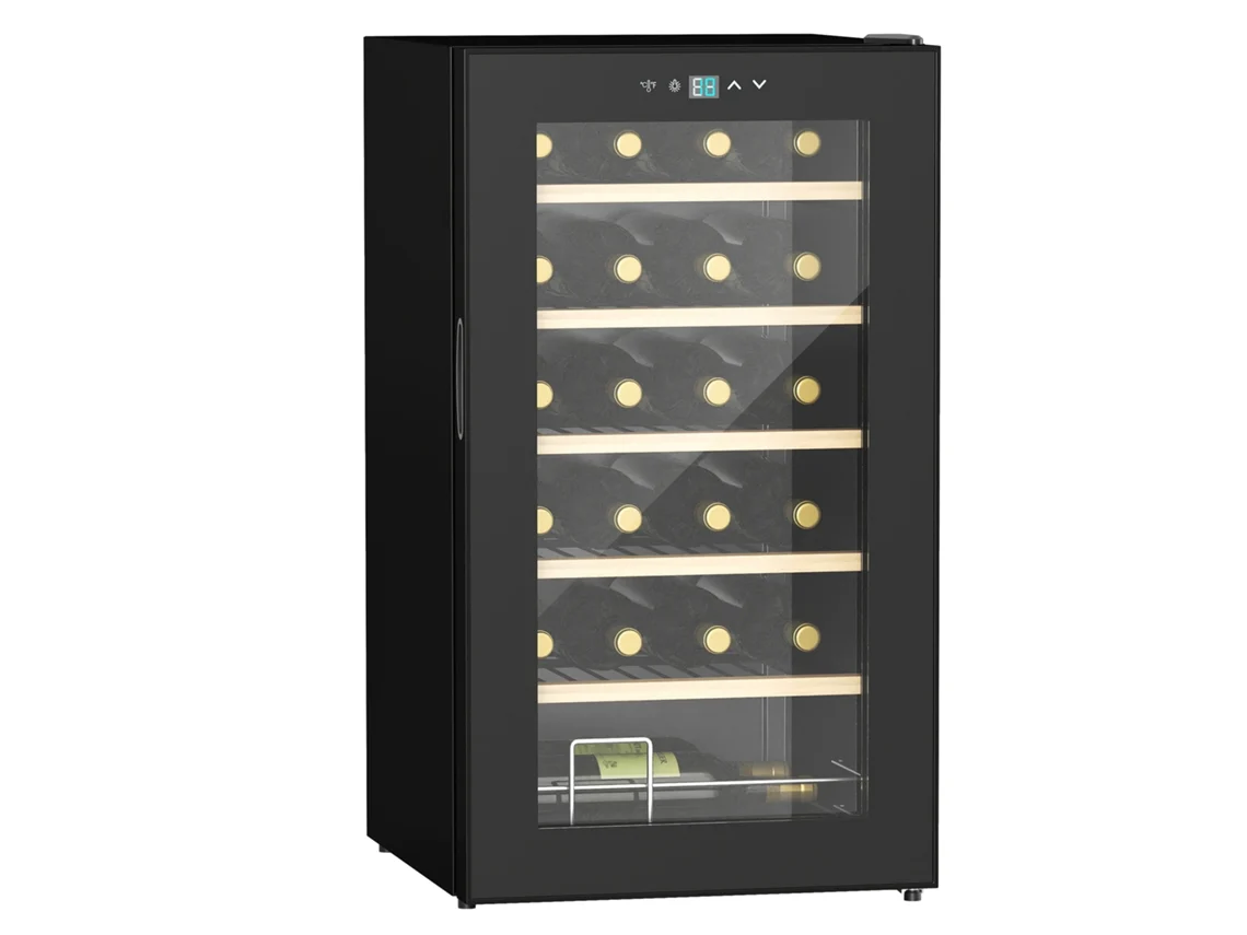 Cave De Vinho Aço E Vidrotemperado Cor Preto 43x45x75 Cm Homcom