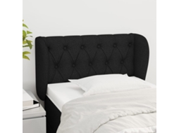 Vidaxl Cabeceira De Cama C/ Abas Tecido 83x23x78/88 Cm Preto