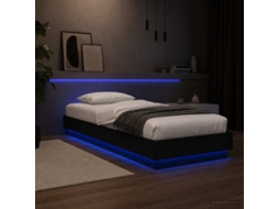 Vidaxl Estrutura De Cama Com Led Carvalho Preto 80 X 200 Cm