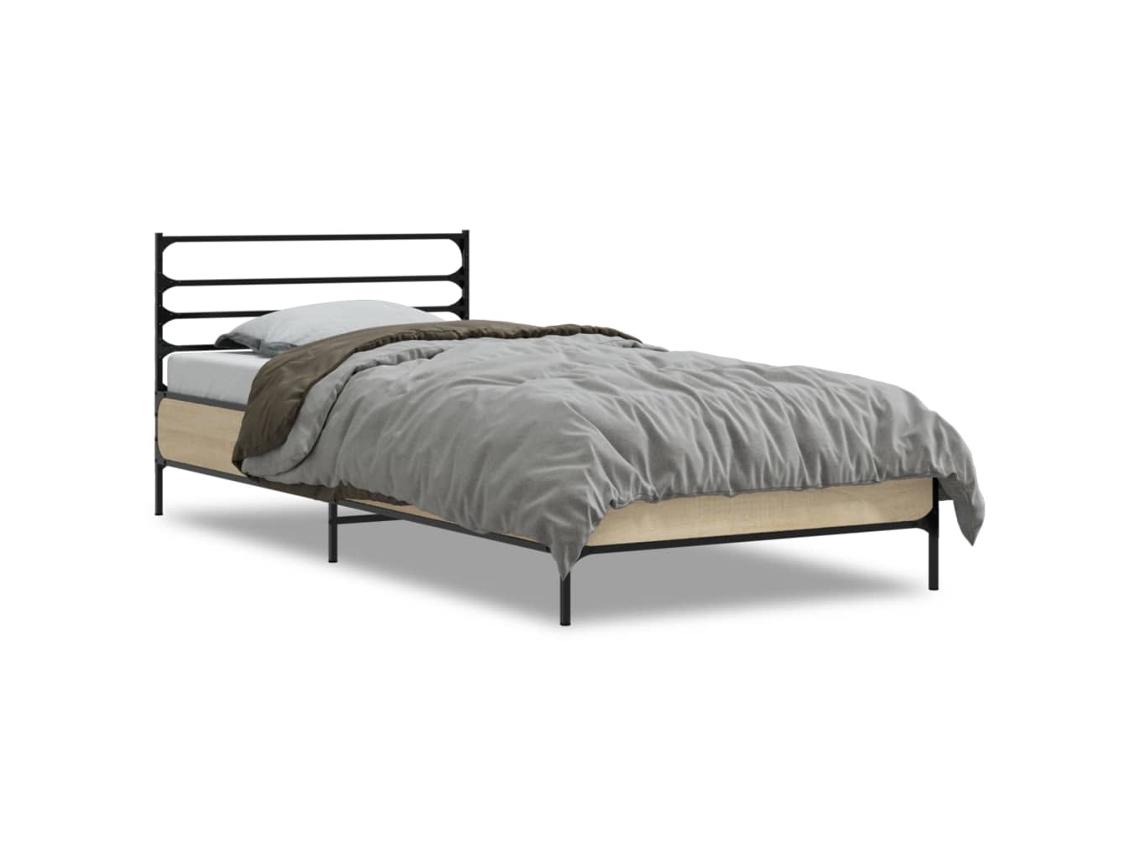 Bed Frame, Bed Frames Vidaxl Marrom Madeira Processada (90 X 200 Cm)
