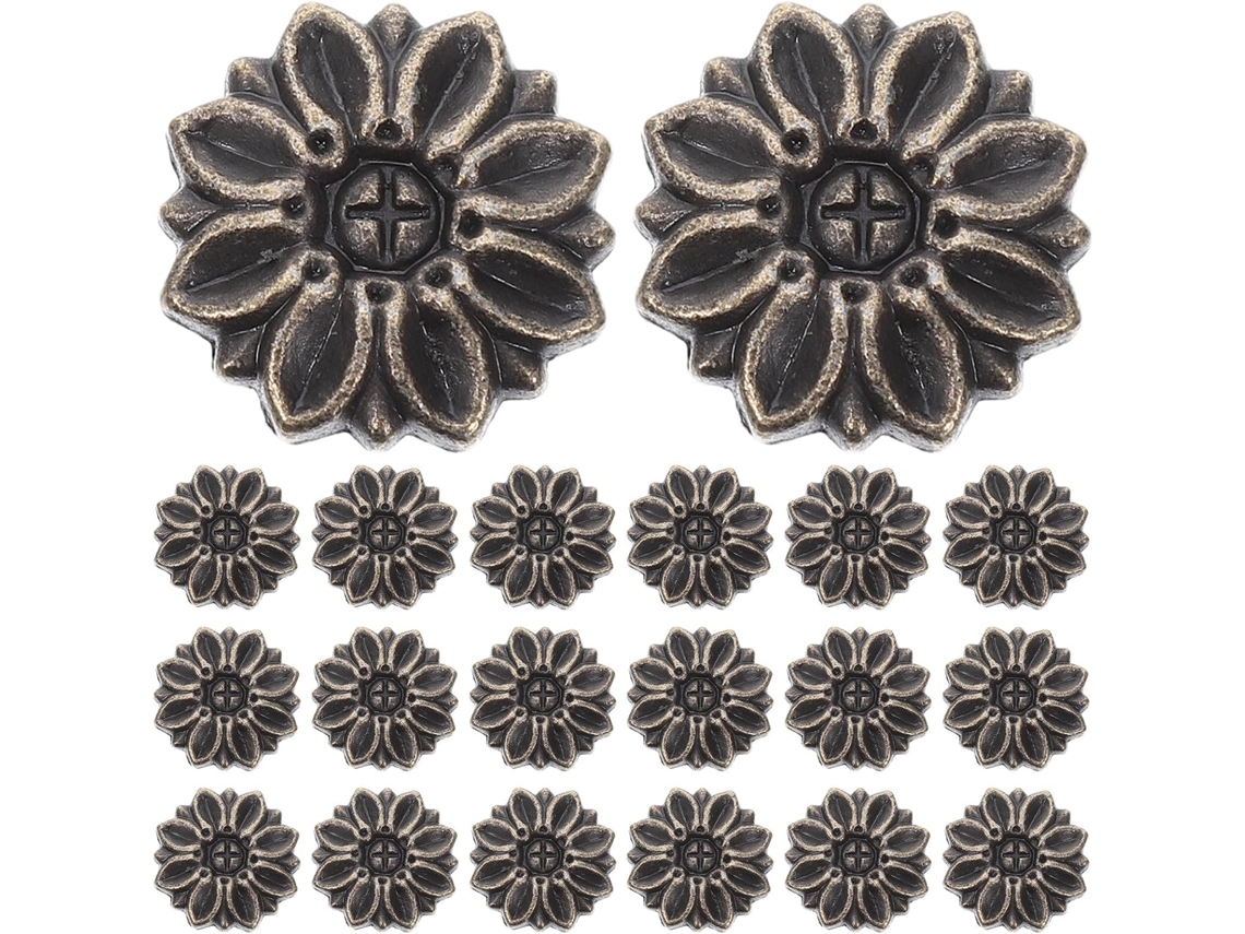 Arruelas Lurrose 20em Estilo Retrô Para Móveis De Liga Zinco Com Design Ornamentado Em Forma Pétala Placa Protetora