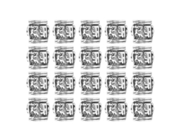 2026 20pcs Perlas de Aleación Plata para Diy de Barba Y Trenzas de Rastafari Pelo
