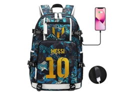 Laxiscreed Mochila Noturna Com Estampas De Messi, Neymar, C. Ronaldo E Espaçosa Para Computador