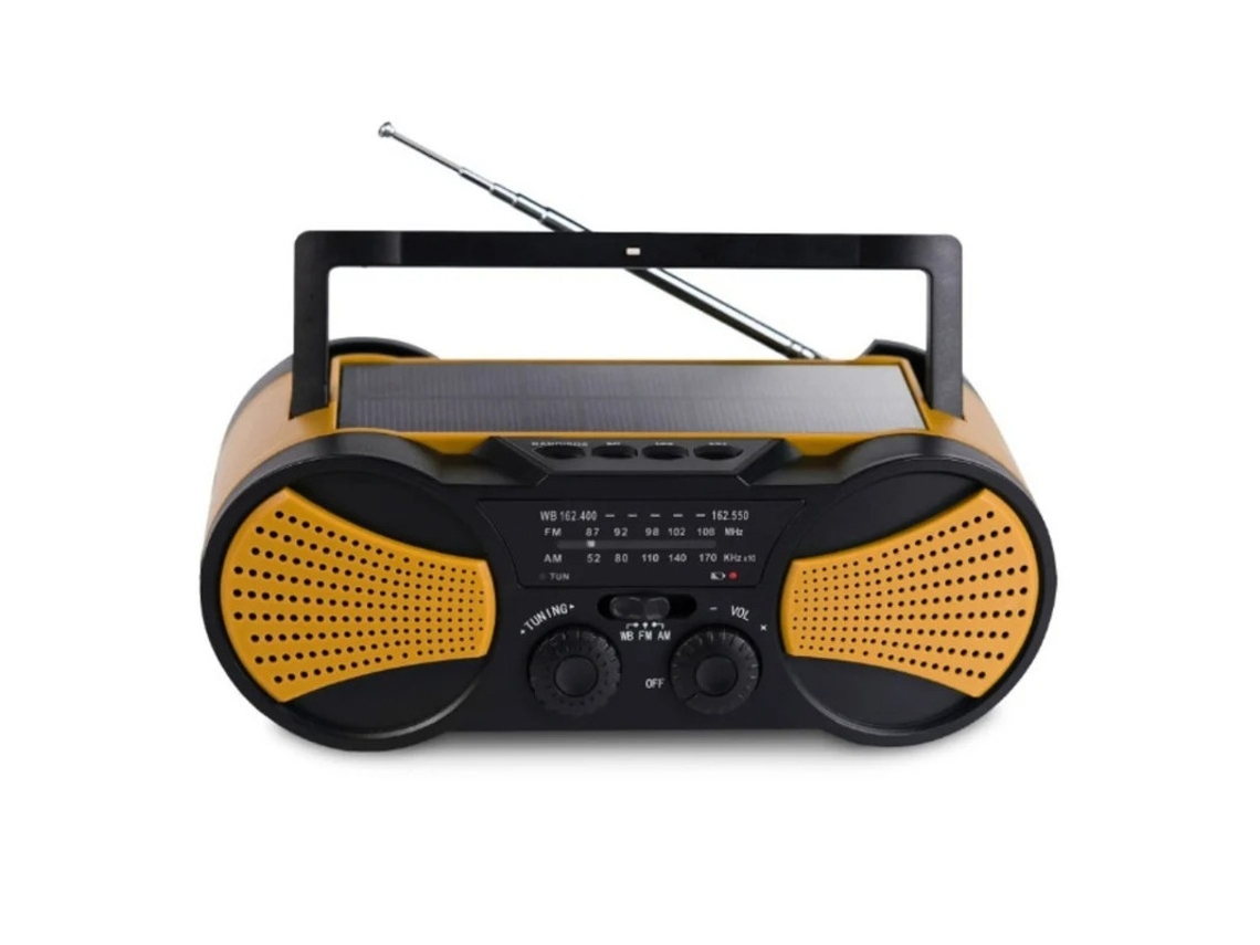 Rádio de manivela solar de 4000 mAh com lanterna multifuncional BESTVITE (laranja)