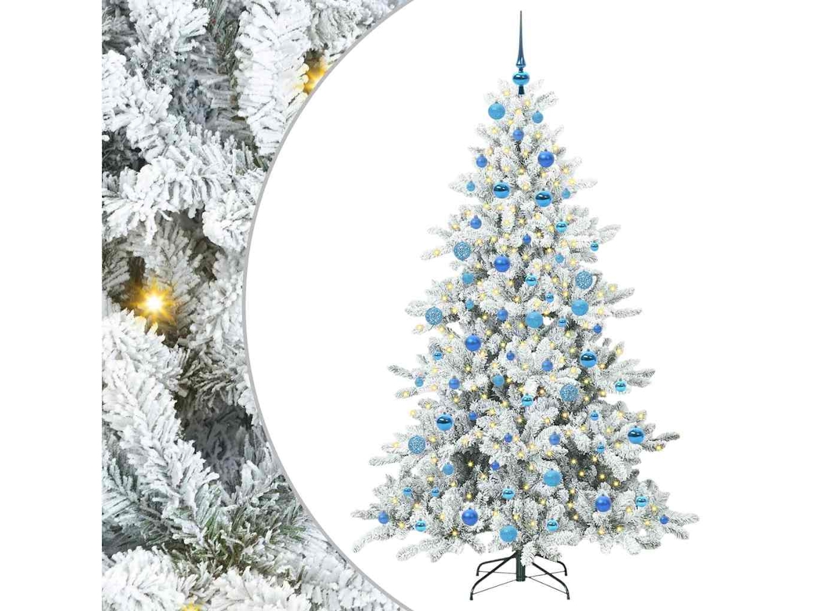 Conjunto 1 Árvore De Natal Artificial Vidaxl Branco Pvc (180 Cm)