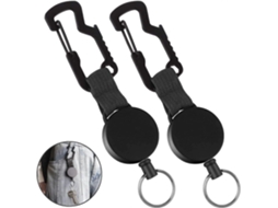 Chaveiro Retrátil De Duas Peças, Porta-crachá Resistente Com Clipe Para Cinto, Cabo De Aço E Argola Para Chaves, Capa De Chave Multifuncional Com