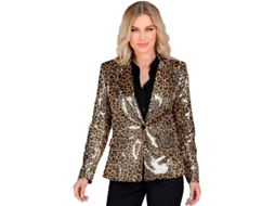 Fantasia clássica de festa com estampa de leopardo ou jaqueta para mulheres