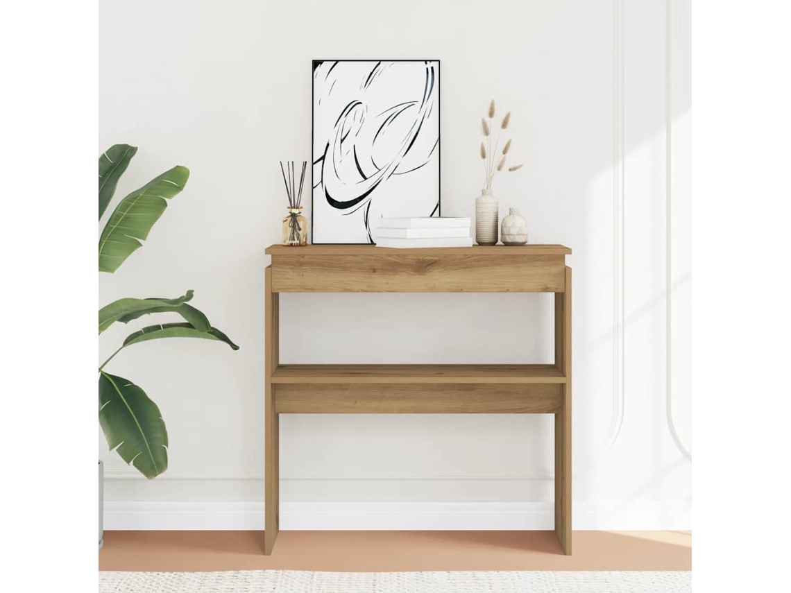 Vidaxl Mesa Consola 80x30x80 Cm Derivados Madeira Carvalho Artisiano