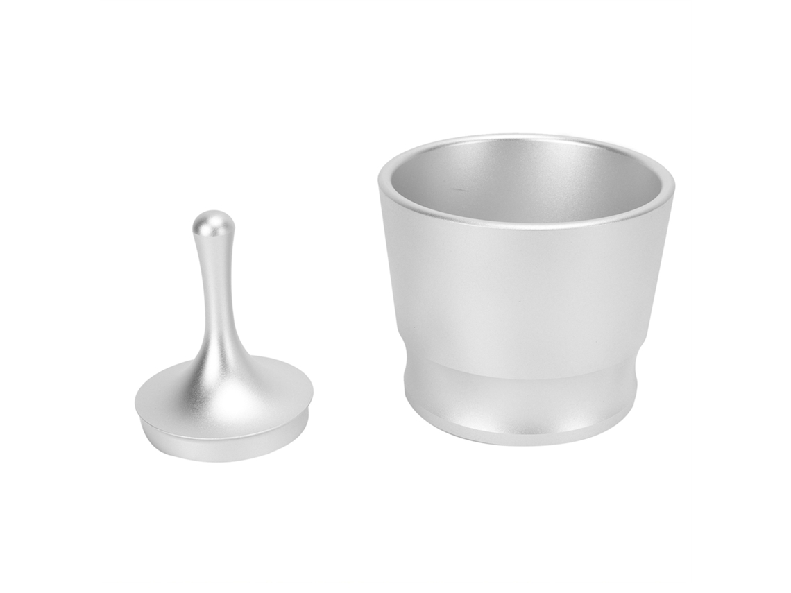 Copo de dosagem de café em liga de alumínio, 51mm, com tampa, prata | S/MARCA