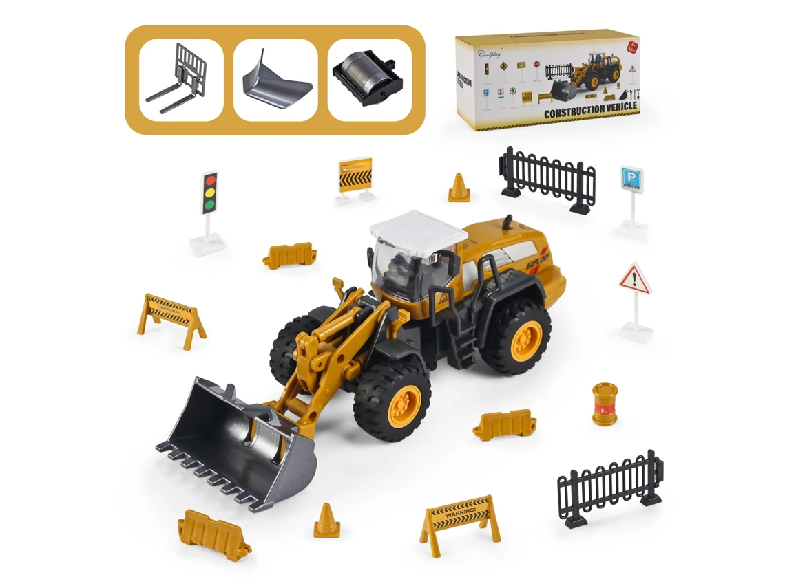 Jogo Infantil De Escavadeira Por Inércia - Brinquedo Educativo De Miniaturas De Carros