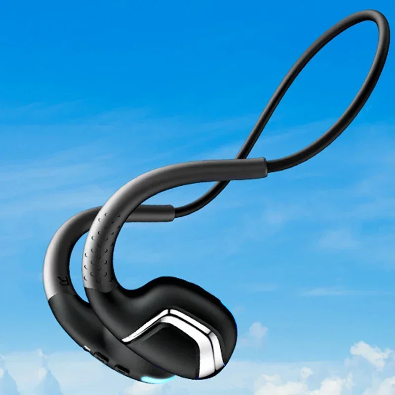 Os Fones De Ouvido Bluetooth De Condução Óssea (pretos) São Confortáveis De Usar E Não Precisam Ser Inseridos No Ouvido.