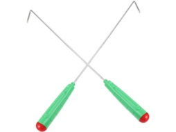 Conjunto De 2 Atiçadores De Ferro Forjado Com Cabo Verde, Medindo 33 Cm, Para Lareira.