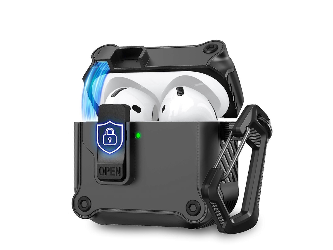 Capa Protetora Integrada Ahastyle Wg167 Para Airpods 4 Com Trava De Segurança.