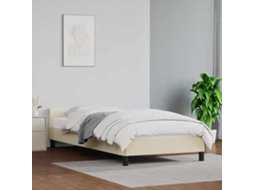 Estrutura Cama C/ Cabeceira Sem Colchão 100x200 Cm Creme