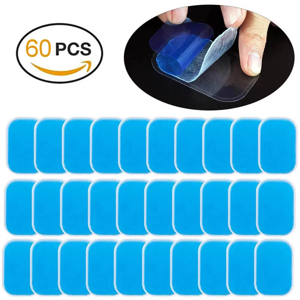 Pacote Com 60 Almofadas De Gel Ems, Para Aparelho Eletroestimulação Muscular Abdominal, Almofada Reposição Abdominal.