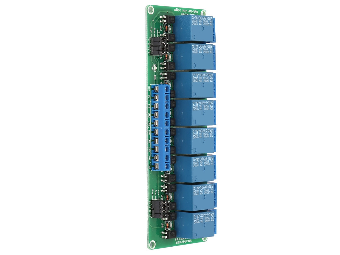 Laxiscreed Módulo De Relé 8 Canais Com Optocoupler E Suporte 24v Para Acionamento Por Níveis Altos E Baixos