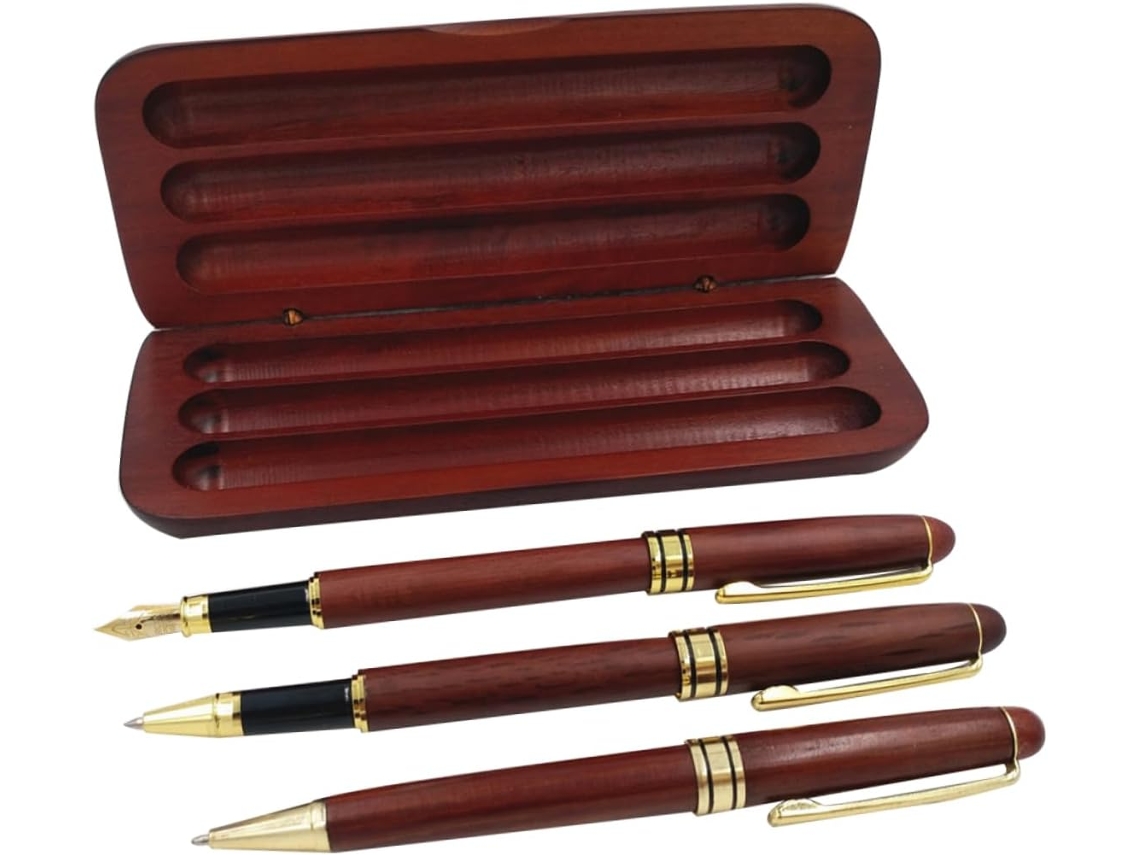 Conjunto De 3 Canetas Caneta Esferográfica Com Ponta Flameada,