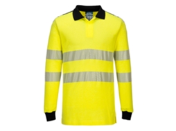 Polo De Alta Visibilidade Pw3 Fr Modaflame Hi-vis Resistente A Chamas Azul Marinho E Amarelo / Xxl
