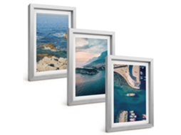 Composição De Quadros Vistas Para O Mar, Penhascos, Portos Espelharte (3 Peças 20x30 Cm)