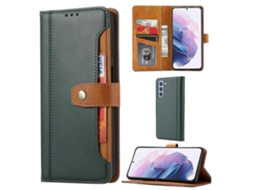 Capa De Couro Com Textura De Bezerro E Dobra Dupla Para Samsung Galaxy S22 5g