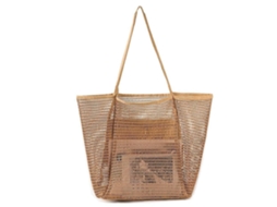 Bolsa De Praia Dobrável E Reutilizável, Em Tela Com Bolso Com Zíper, Tamanho Extra Grande, Ideal Para Usar No Ombro Ou Como Sacola De Compras. Co