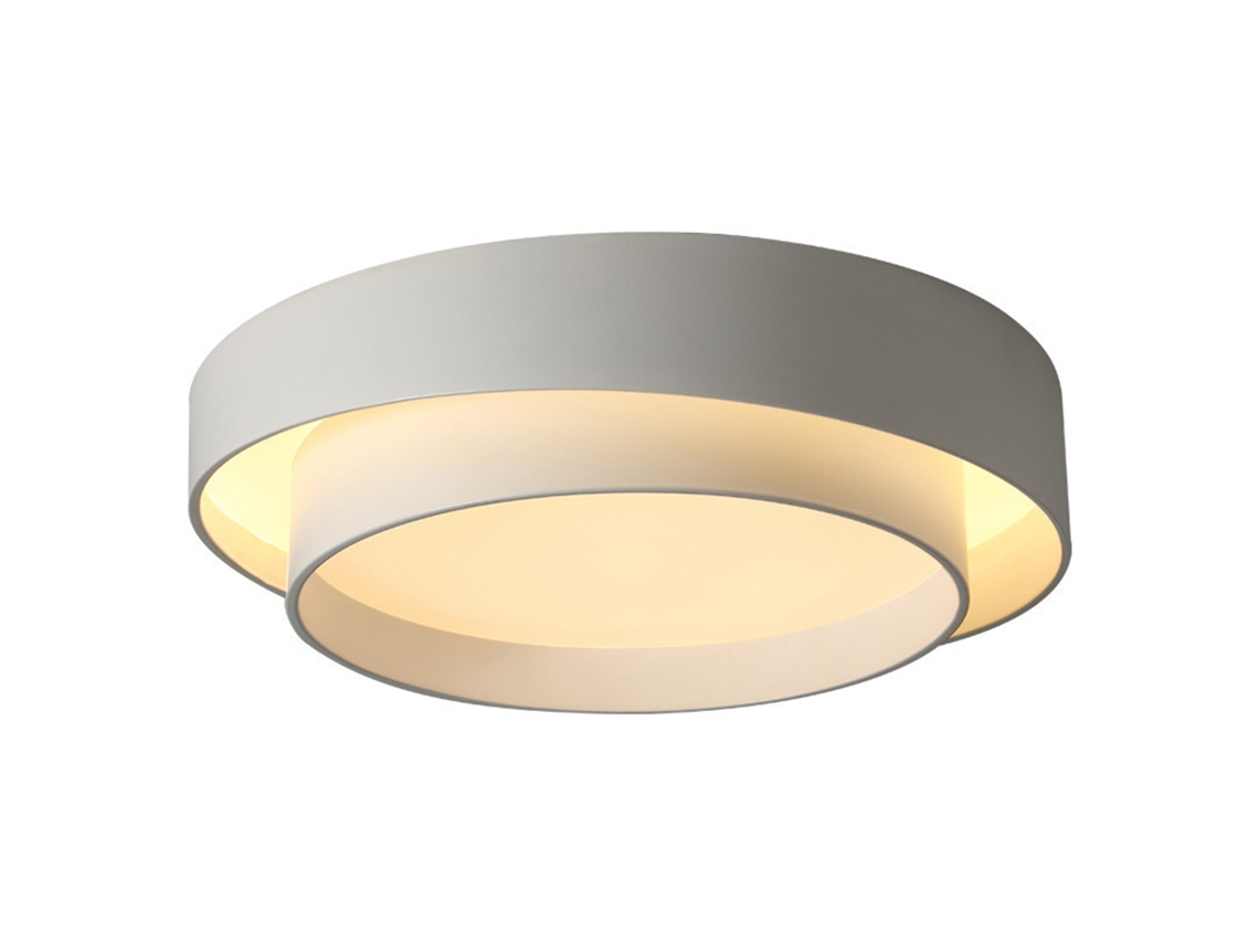 2026 lâmpada de Teto Embutida Redonda com Anel Duplo, Iluminação Quente, Adequada para Corredores, Fitting de Luz Interior Branca