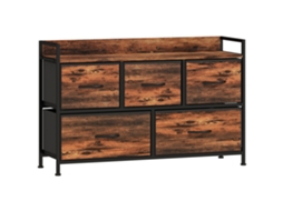 Cômoda para quarto com 4 gavetas dobráveis, prateleira aberta e estrutura de aço, 60x29x85 cm, cinza PRIME KANG