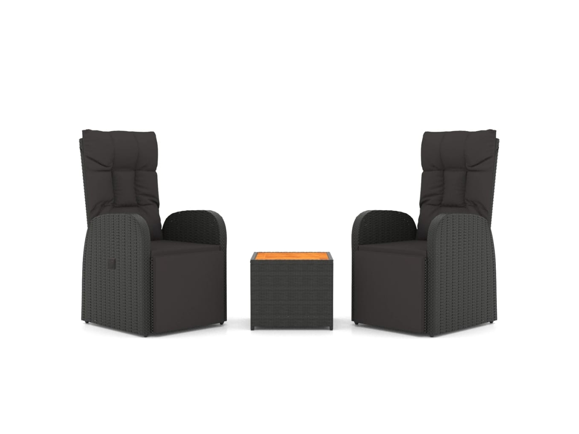 Garden Lounge Set, Garden Lounge Sets Vidaxl Preto Rattan / Vime (n/a)
