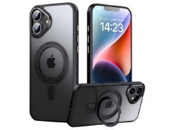 Casa Em Tpu Magnético Com Suporte Para Apple Iphone 16 - Preto