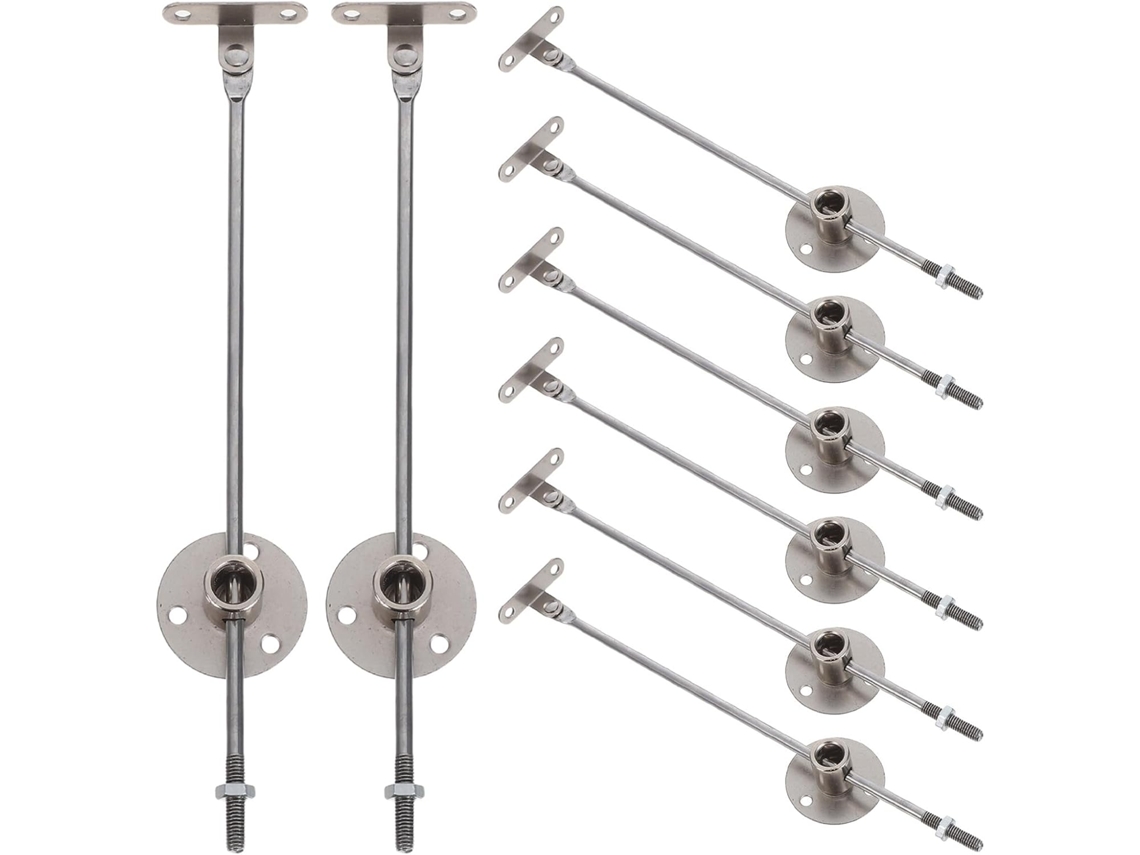 Conjunto De 8 Hastes Para Mecanismo Elevação Porta, Dobradiça Suporte