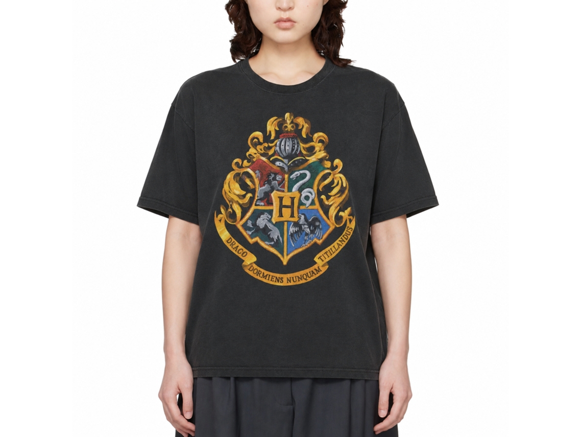 Rockinstone Harry Potter Hogwarts Black T-shirt Size:l