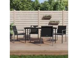 Cadeiras Jardim C/ Almofadões 4pcs 56x59x84 Cm Vime Pe Preto Dkd Home Decor