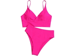 2026 conjunto de Bikini para Mulher, Traje de Banho Triangular Sexy de Cor Solida com Bicos Removíveis