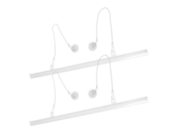 Conjunto 2 Suportes Pôsteres Suspensos Pvc Ferro Haste Estável Fácil Montagem Ferramentas Ideais Bandeiras GOKOCO