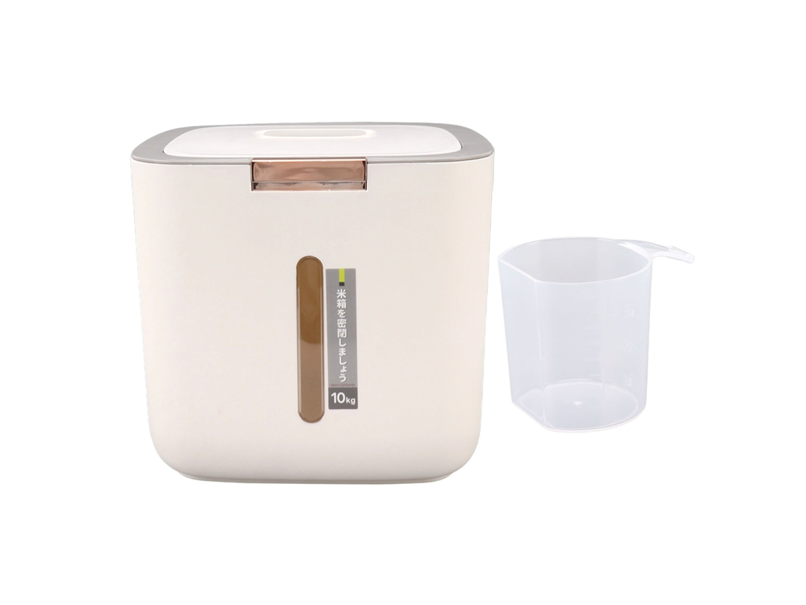 Recipiente de Armazenamento de Arroz 22.0lb Pp Selado com Xícara Medidora Cinza Claro S/MARCA