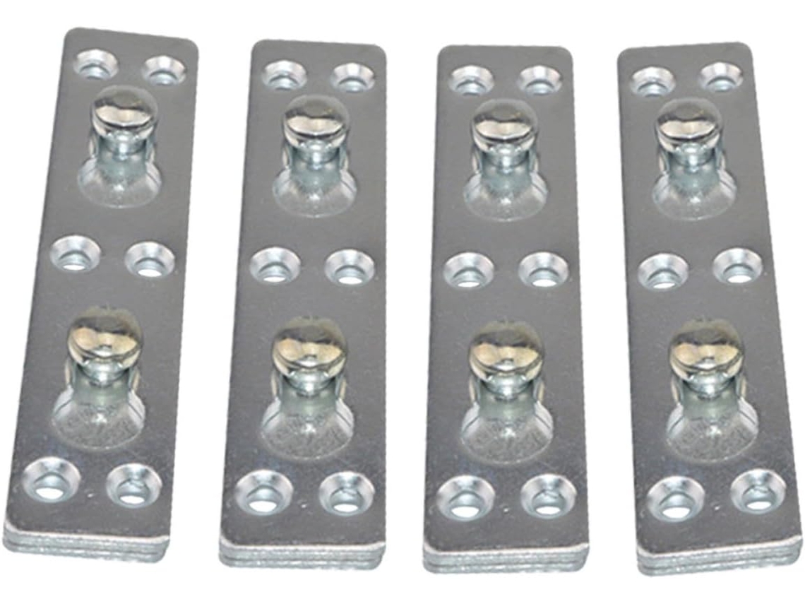 Conjunto De 4 Dobradiças Ferro Prateado Reforçadas Para Cabeceiras E Laterais Cama