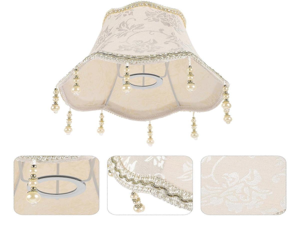 Papel de seda floral Lurelia Abajur com borlas, para castiçal de mesa, soquete E27, 25x25x18 cm