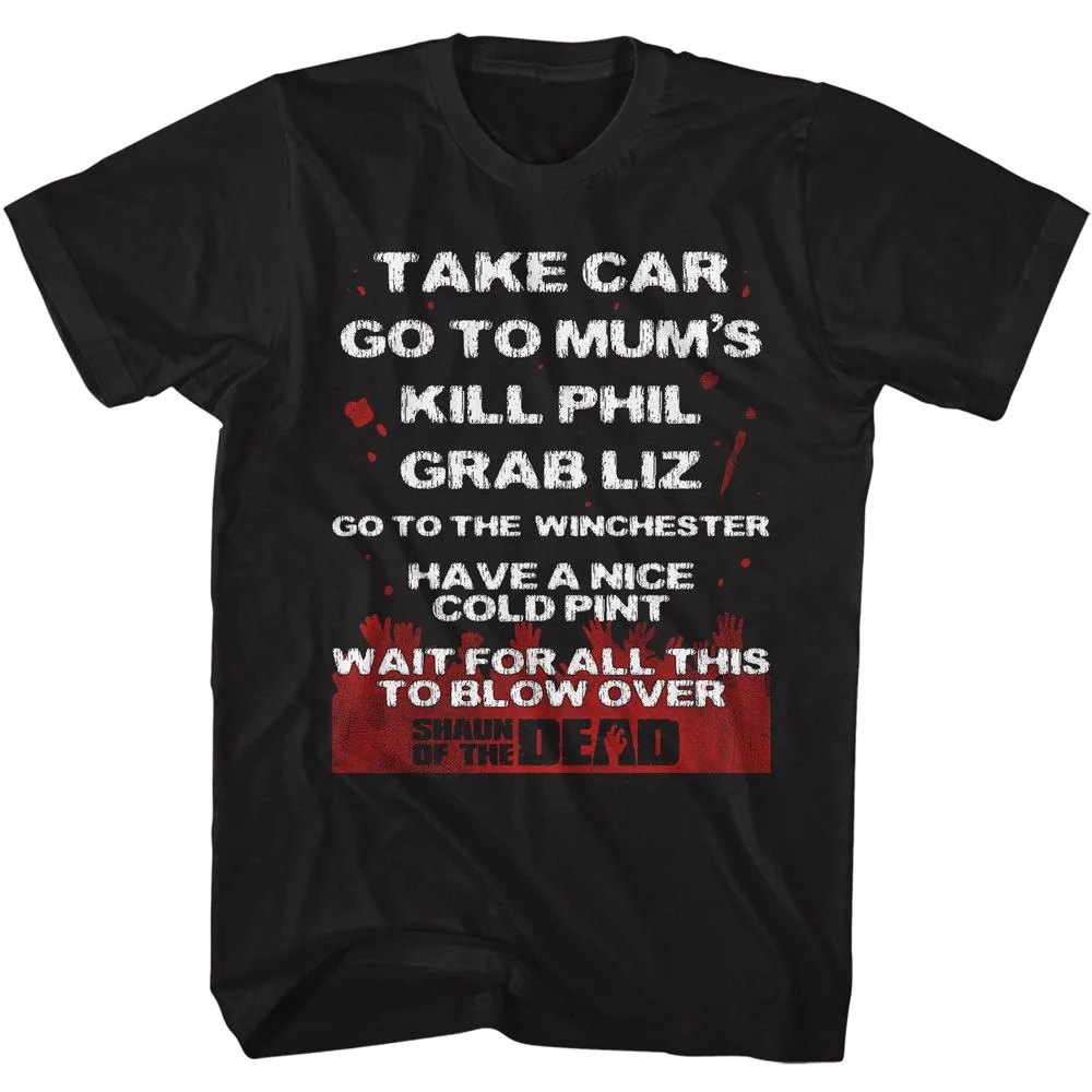 Rockinstone Shaun Of The Dead Movie Take Car Black Adult T-shirt Size:l