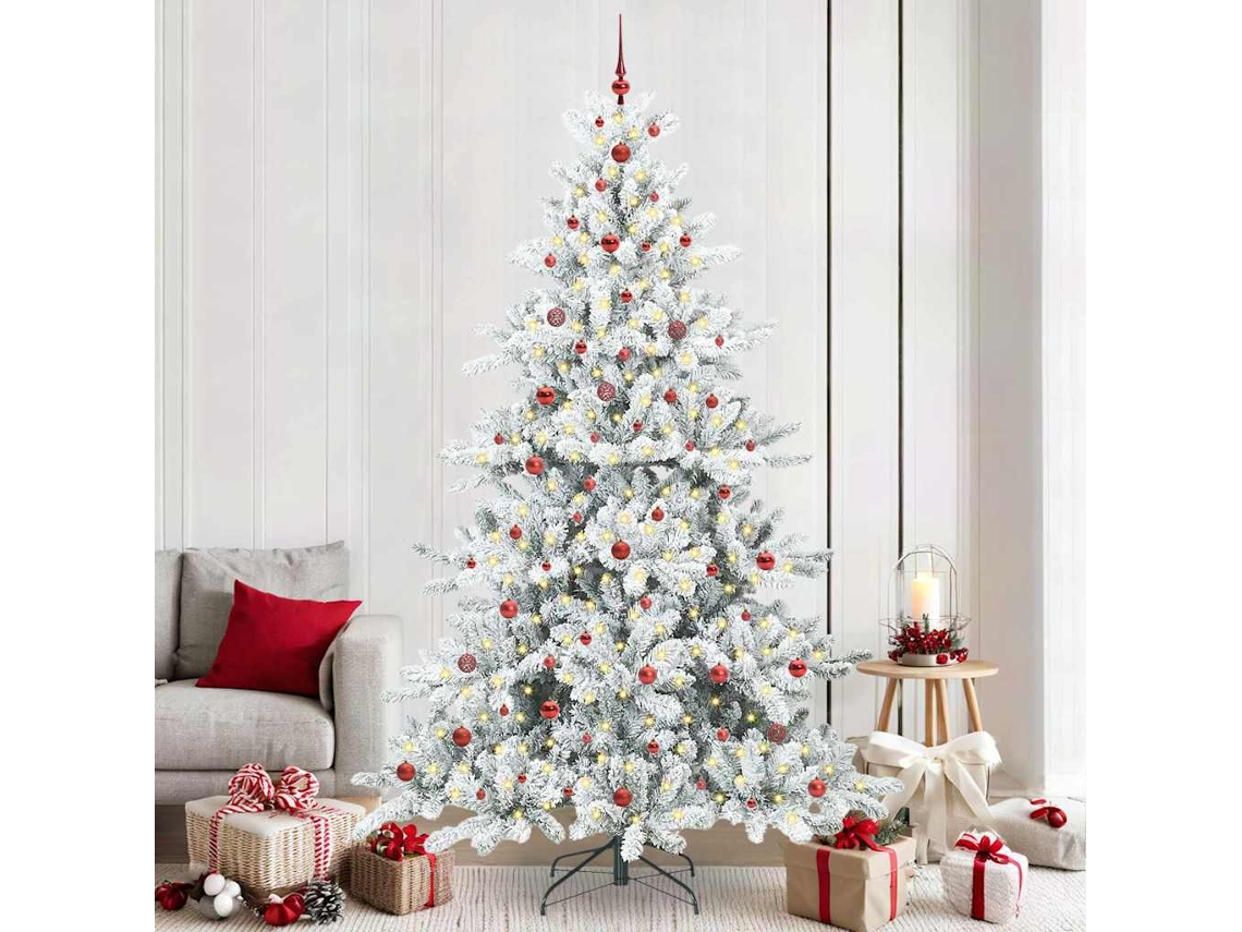 Vidaxl Árvore De Natal Articulada Artificial Branco 240 Cm Pvc E Aço
