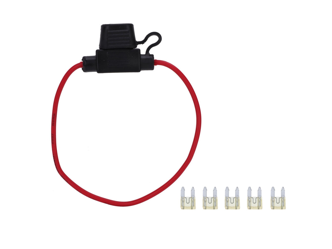 Suporte De Fusível Em Linha Pequeno 5pcs Com 5pcs Fusível Lâmina Atc/ato 20a Para Carro Barco Rv
