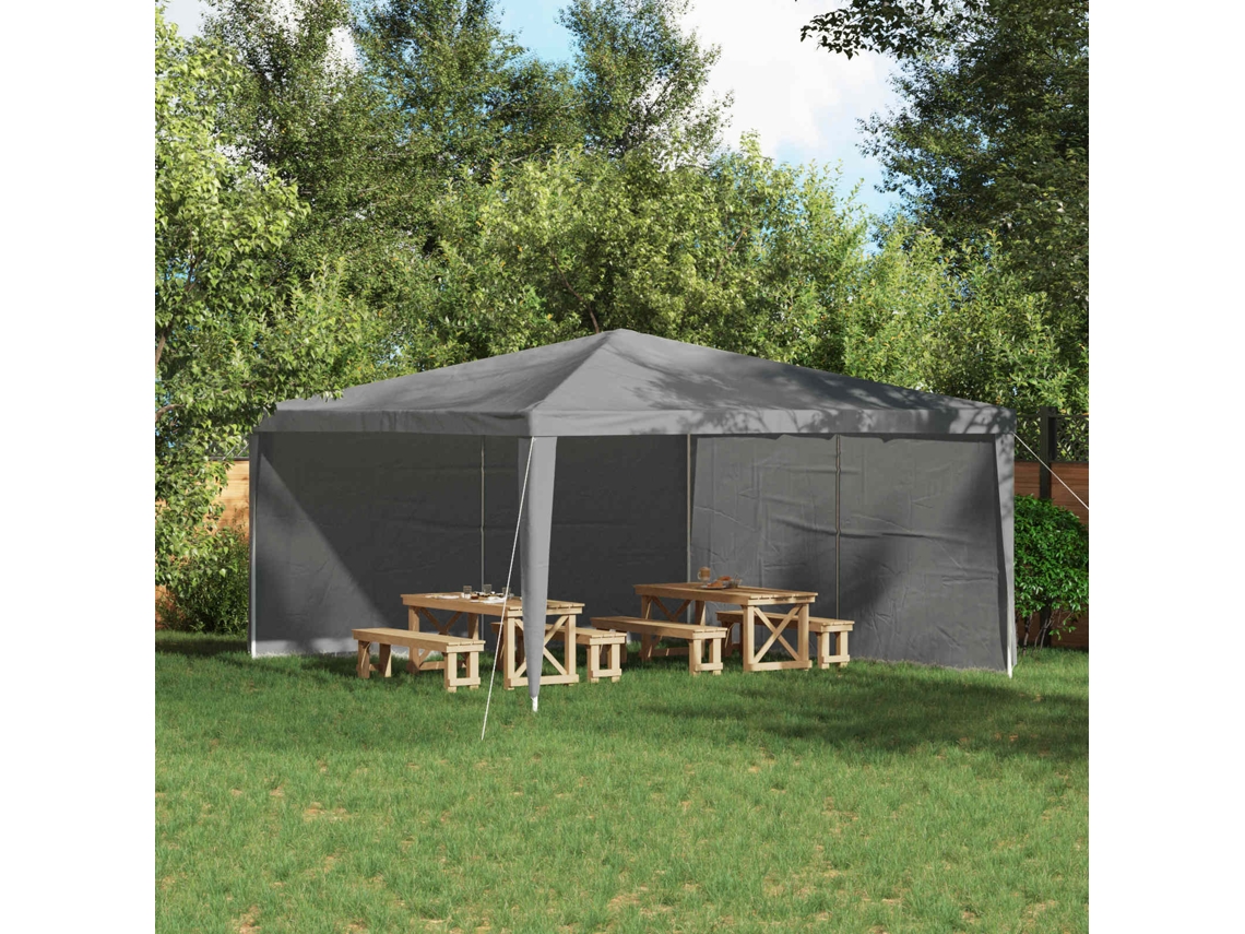 Vidaxl Lateral De Tenda Para Festa 2 Unid. 400 X 195 Cm Cinzento-claro
