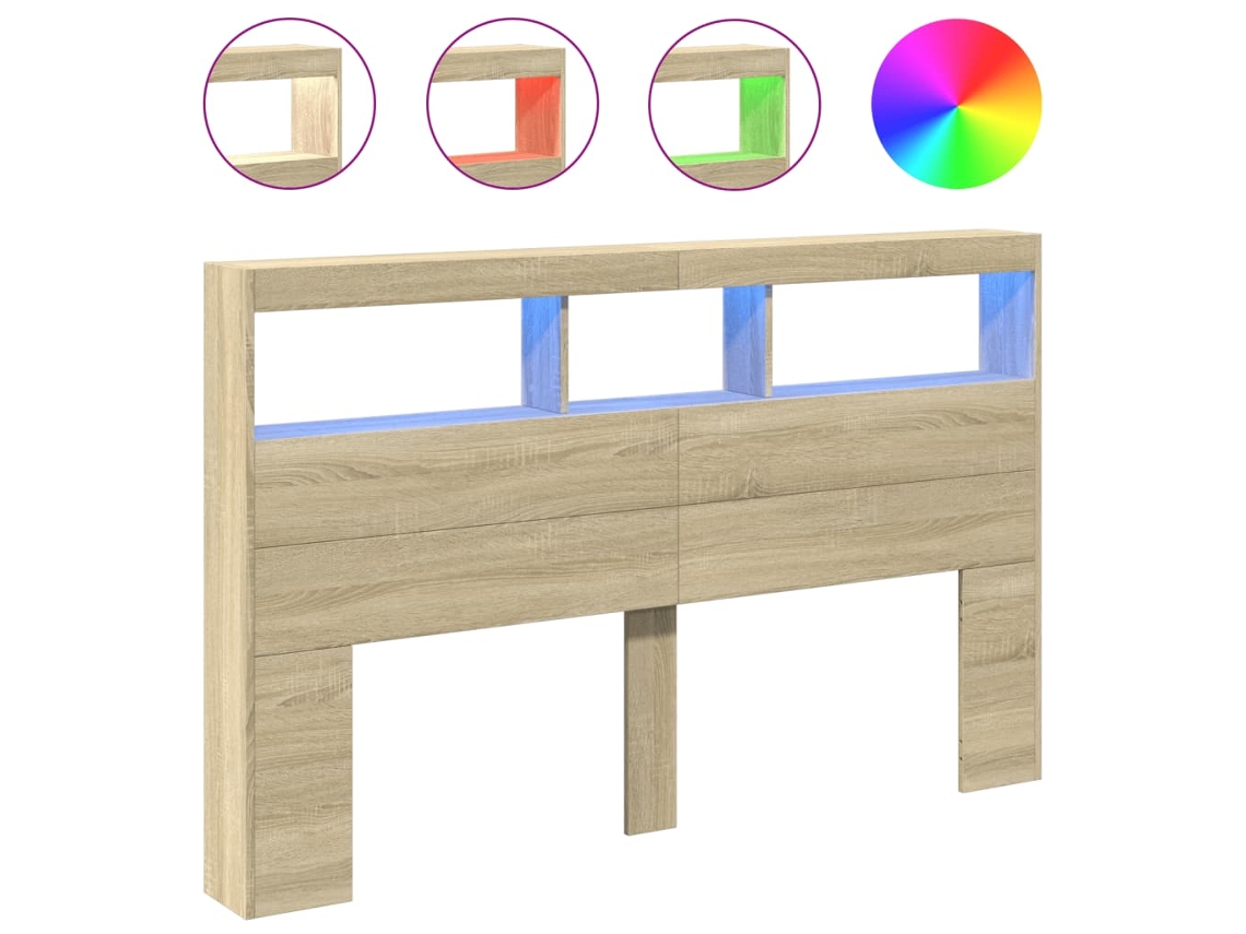 Headboard Cabinet, Headboard Cabinets Vidaxl Marrom Madeira Processada (160 X 17 X 102 Cm)