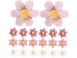 Conjunto de 30 enfeites decorativos em resina com design detalhado de flores e acabamento durável para decoração de parede com fotos.