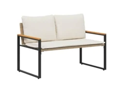Conjunto 1 Banco De Exterior Vidaxl Bege Vime (115 X 65 X 72 Cm)