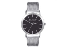 Reloj De Pareja Unisex Casual De Cuarzo Zhoulianfa (plata Negro)
