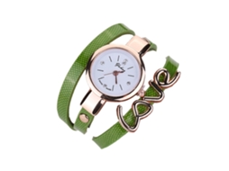 Relógio de Pulso Feminino Estilo Étnico Pulseira Multicamada Liga Quartzo Verde