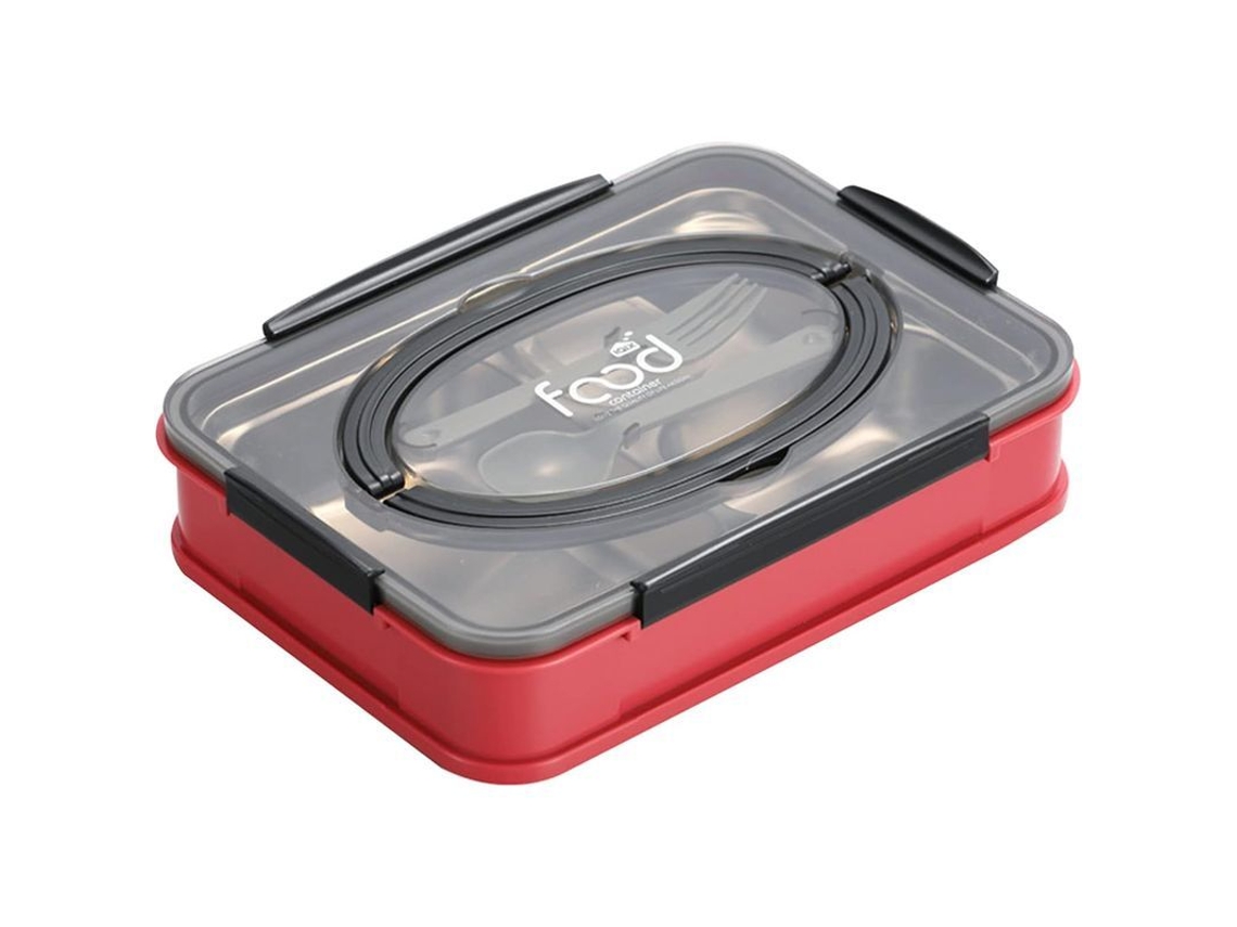 2026 bento Box Niños Acero Inoxidable 4 Compartimentos Tapa Sellada Portátil Rojo