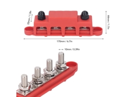 Laxiscreed Conector De Distribuição De Energia Com 4 Busbars E M10 Para 48vdc, 250a