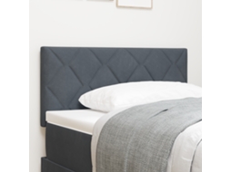 Cabecero de cama Diamond Block en gris oscuro, 100 cm, terciopelo